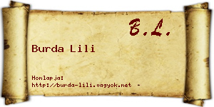 Burda Lili névjegykártya